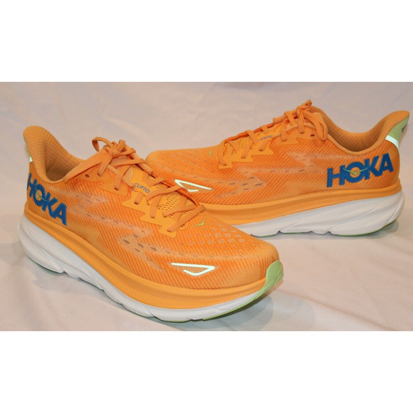 NIB Hoka One One Men's Clifton 9 Running Athletic Sneakers SLRL Orange Sz 13 NIB - Picture 3 of 6